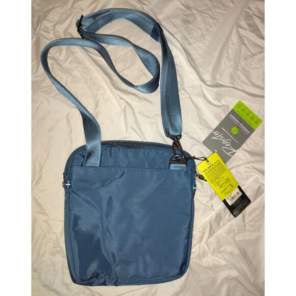 NWT Travelon Anti-Theft Active Small Crossbody Teal 5-Point Anti-Theft Vacation - Picture 3 of 9